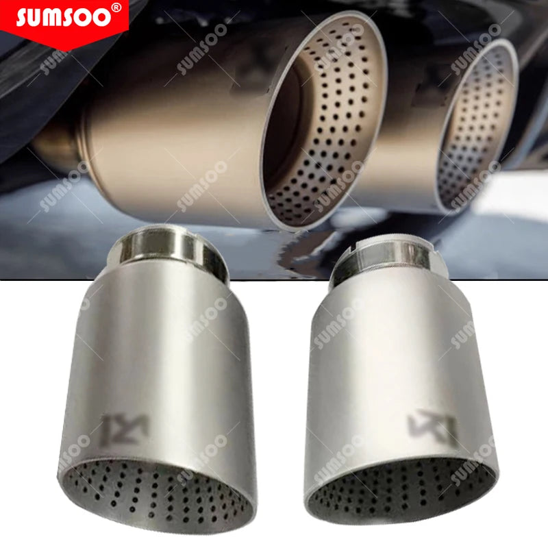 1 Pcs Matte Stainless Steel Car Muffler Tip Exhaust Tip System Pipe Universal Exhaust Tip 57MM 60MM 63mm GTI MK7 Golf7 Nozzle