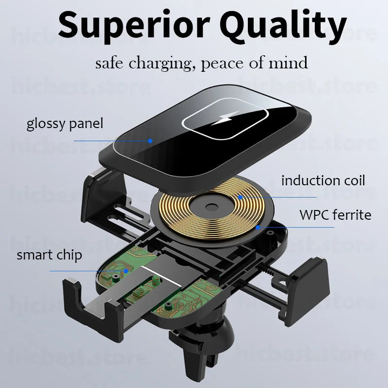 NEW 15/54W Wireless Fast Charging Car Air Vent Automatic Clamp Stand Phone Fast Charging Station For Samsung /iPhone /xiaomi hot