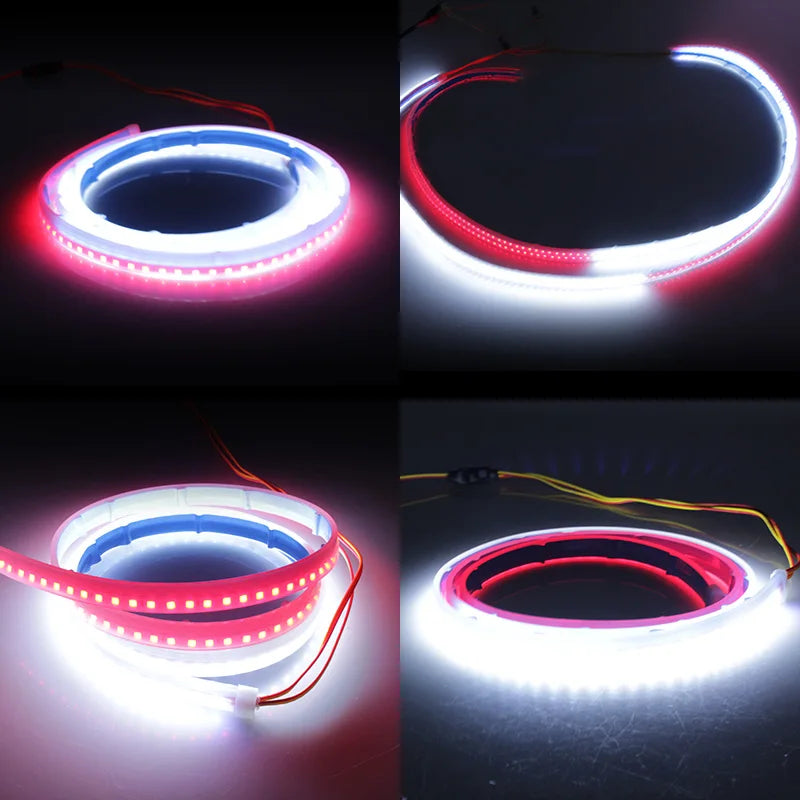 12V Car LED Interior Door Welcome Light  Warning Strobe Signal Lamp Strip Waterproof  Auto Decorative Ambient Lights
