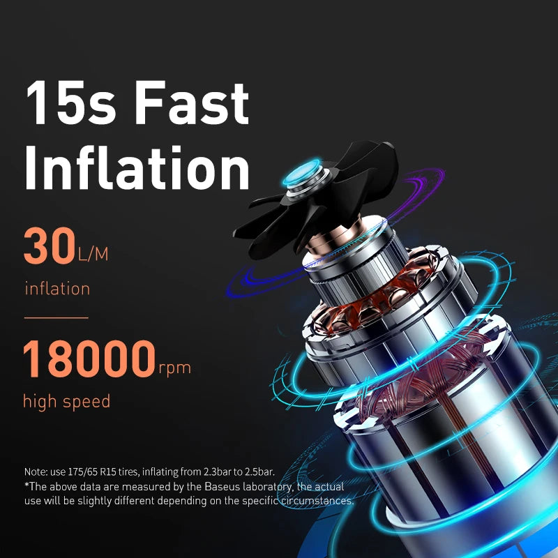Baseus Inflator Pump 12V Portable Car Air Compressor for Motorcycles Bicycle Boat Tyre Inflator Digital Auto Inflatable Air Pump
