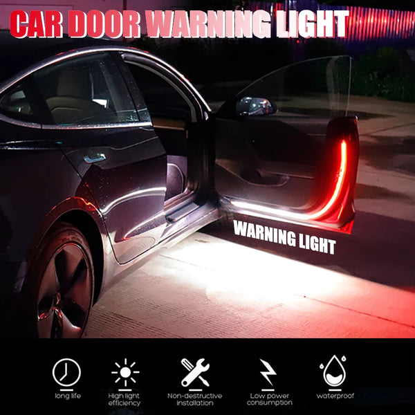 12V Car LED Interior Door Welcome Light  Warning Strobe Signal Lamp Strip Waterproof  Auto Decorative Ambient Lights