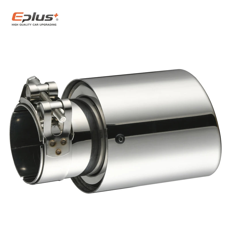 EPLUS Car Stainless Steel Muffler Tip Exhaust System Universal Crimping Silver Decoration Exhaust Pipe Mufflers For Akrapovic