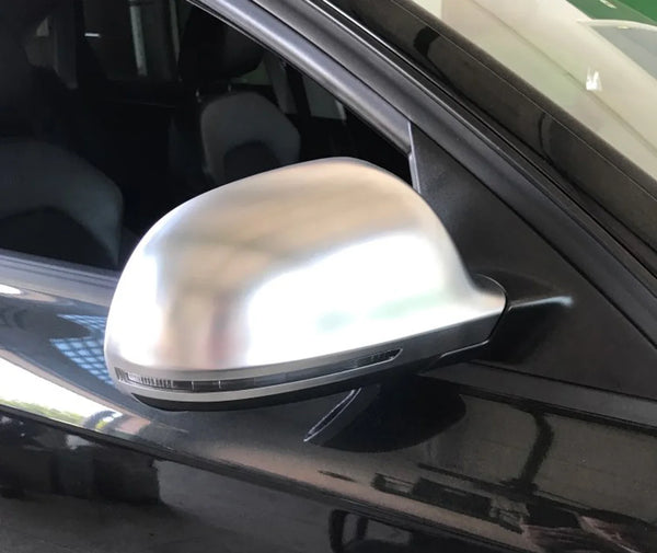 Car Mirror Cover For Audi A4 B8 09-12 A3 A5 A6 Q3 Matte Chrome Silver Rearview Mirror Cover Protection Cap Car Styling