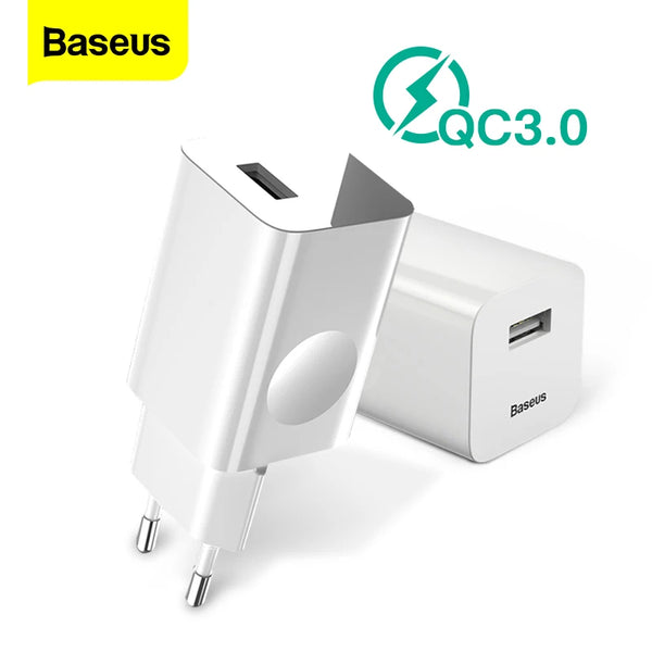 Baseus 24W Quick Charge 3.0 USB Charger AC Adapter For Wireless Charger Travel Mobile Phone Charger for iPhone 12 Samsung S9 S8