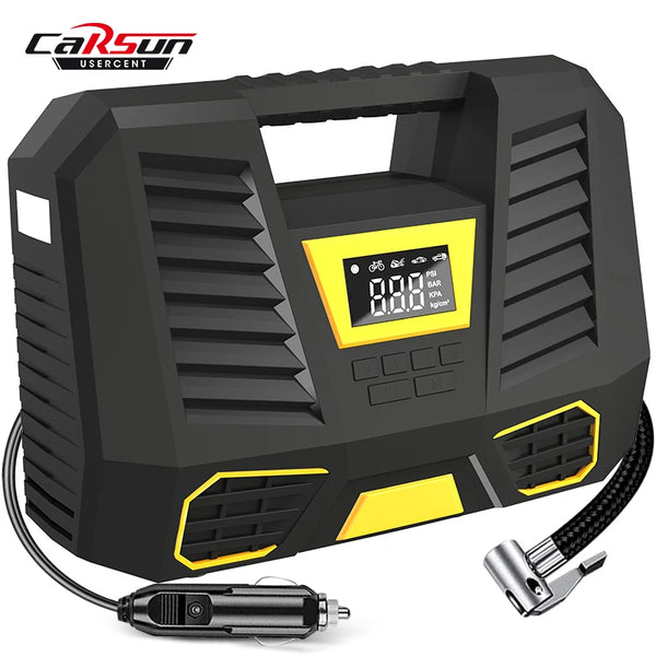 Carsun Car Tyre Inflator Pump Digital Portable Air Compressor 150PSI Tire Inflator For Car LED Auto Motorcycle Bicycles Truck