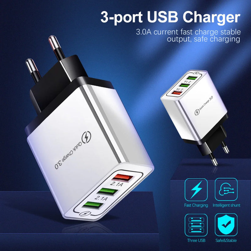 Olaf USB Charger quick charge 3.0 for iPhone X 8 7 iPad Fast Wall Charger for Samsung S9 S20 Xiaomi mi 10 9 Mobile Phone Charger