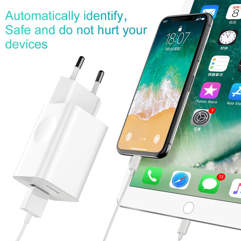 Baseus 24W Quick Charge 3.0 USB Charger QC3.0 Wall Mobile Phone Charger for iPhone X Xiaomi Mi 9 Tablet iPad EU QC Fast Charging