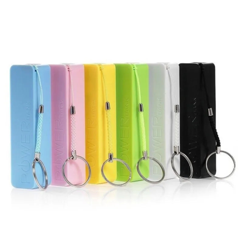 Portable 2600mAh USB External Power Bank Case Pack Box 18650 Battery Charger No Battery Powerbank with Key Chain
