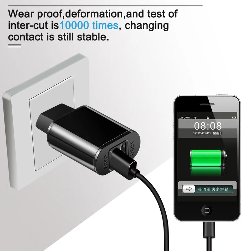 Universal Mobile Phone Charger 5V1A/5V2A USB Travel Charger Portable Wall Charger for iphone samsung Adapter EU Plug Black/White