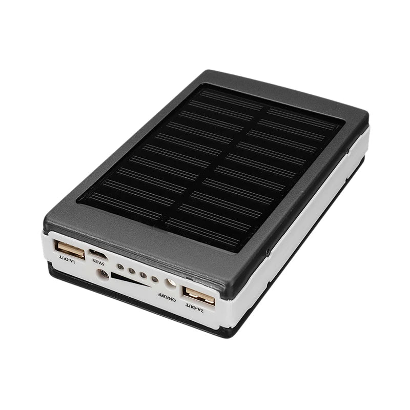 Portable DIY 5x18650 Powerbank Pover Power Bank 18650 Solar Power Bank Case Box Dual USB Kit Phone Charger Flashlight