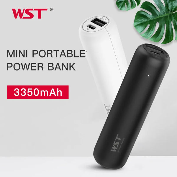 WST 3350mAh Mini Power Bank with USB Port For iPhone Samsung Xiaomi External Battery Portable Phone Charger Fast Charging