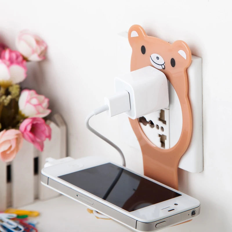 Creative bear mobile phone charger bracket fixed electric charger rack Multi-function mobile phone charger holder