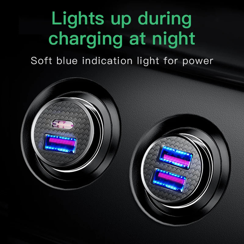 Baseus USB Car Charger Quick Charge 4.0 QC 4.0 3.0 QC3.0 SCP 5A PD Type C 30W Fast Charging USBC Phone Charger For iPhone Xiaomi