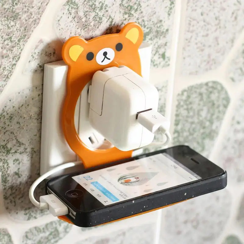 Creative bear mobile phone charger bracket fixed electric charger rack Multi-function mobile phone charger holder