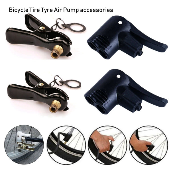 Multi-use Inflator Pump Nozzle/Clips FV AV Valve Connector Head Valve Bicycle Tire Tyre Air Pump Bike Cycling Outdoor Accessorie