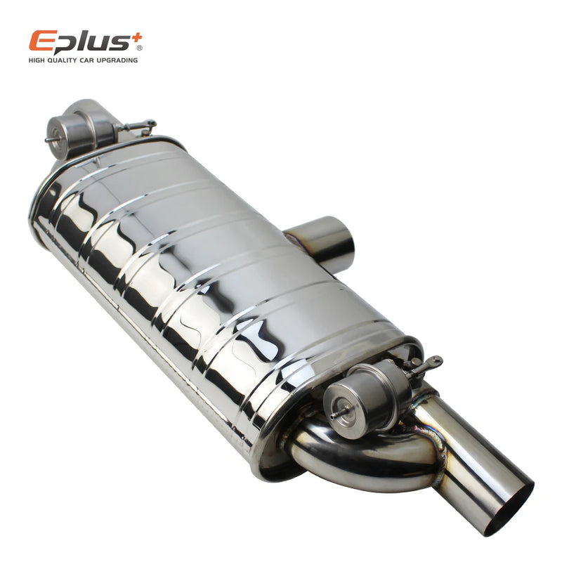 EPLUS Car Exhaust Pipe Vacuum Pump Variable Valve Mufflers Remote Control Stainless Steel Universal T Shape One In Two Out 63MM