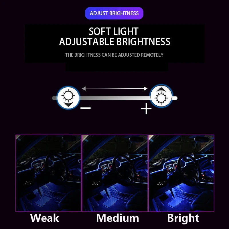 Car Interior Ambient Lights Universal Dashboard Door Gap Light strip Decoration Lamp APP/Remote Control RGB LED Flexible Lights