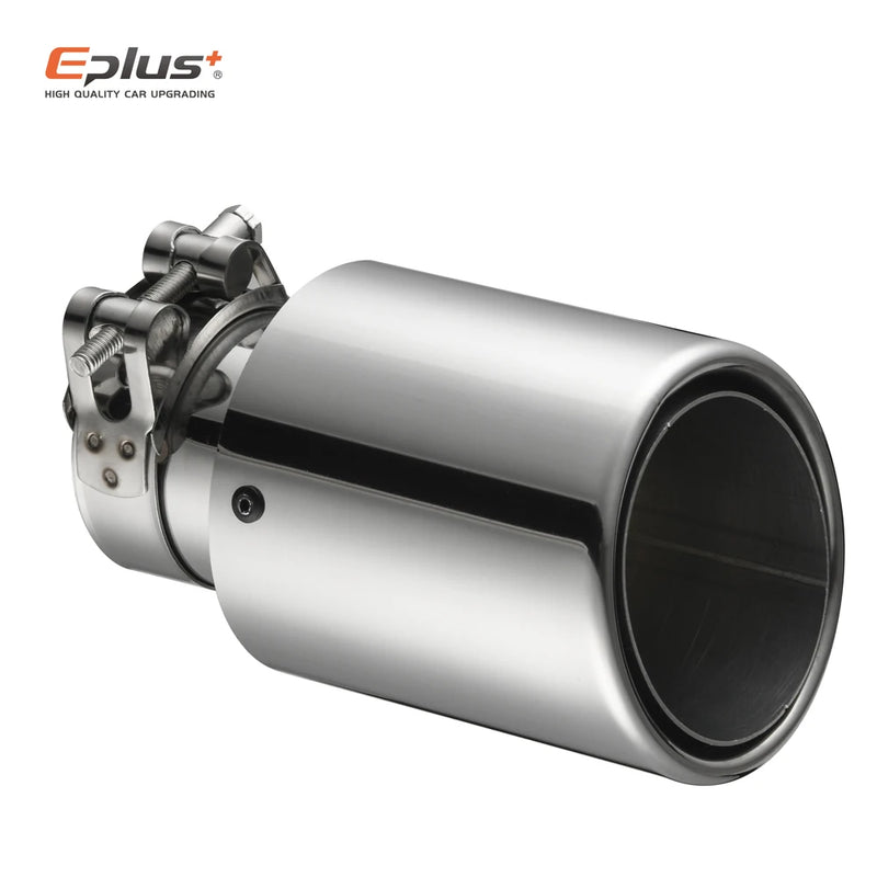 EPLUS Car Stainless Steel Muffler Tip Exhaust System Universal Crimping Silver Decoration Exhaust Pipe Mufflers For Akrapovic