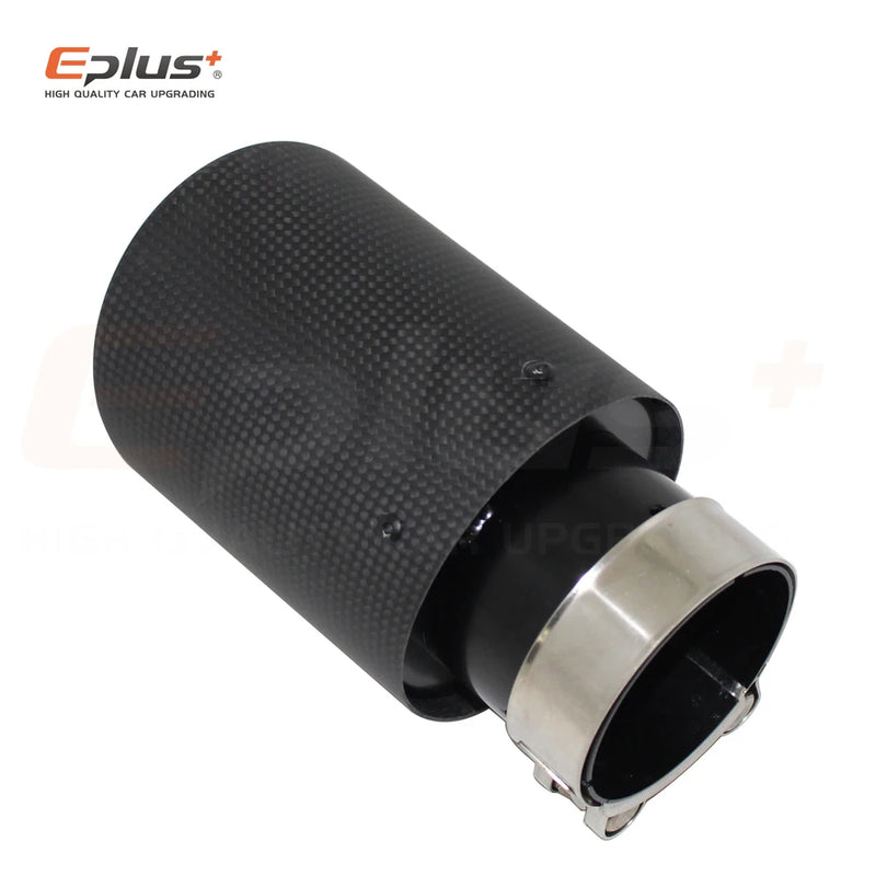 Car Carbon Fibre Matte Exhaust System Muffler Pipe Tip Curl Universal Black Stainless Mufflers Decorations For Akrapovic