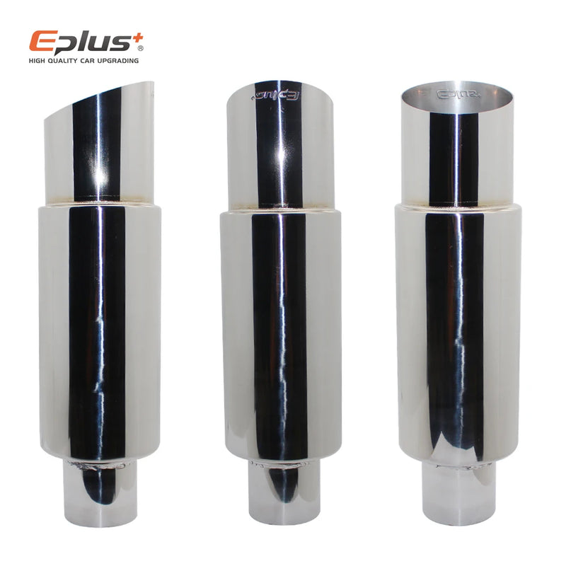 EPLUS Car Exhaust Pipe Muffler Tail Pipe Universal High Quality Stainless Steel Interface 51 57 63MM Exhaust System End