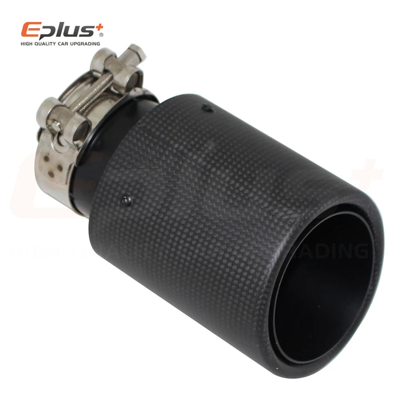 Car Carbon Fibre Matte Exhaust System Muffler Pipe Tip Curl Universal Black Stainless Mufflers Decorations For Akrapovic