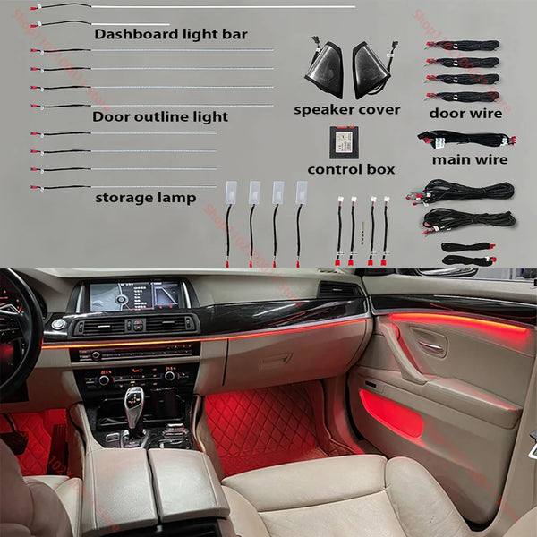 11-color automatic conversion Car neon interior door ambient light decorative lighting for BMW 7 5 series F10 F11 F18 F02 12-17