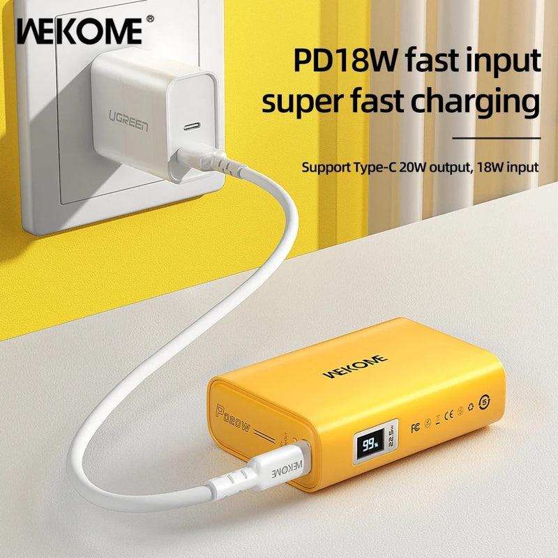 WEKOME Power Bank Ultra Thin Potable PowerBank 22.5W PD QC3.0 for iPhone 15 Samsung Xiaomi Huawei Fast Charge Type C Power Bank