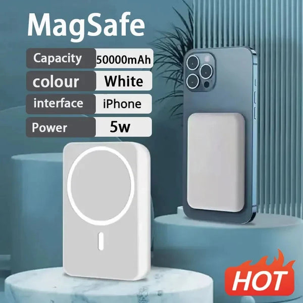 Portable Macsafe Auxiliary Spare External Magnetic Battery Pack Power Bank Wireless Charger For iphone 12 13 14Pro Max Powerbank