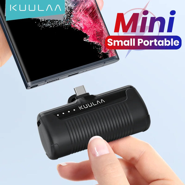 KUULAA Mini Power Bank 4500mAh - Portable Charger for iPhone 15/14/13/12 Pro Max & Samsung/Xiaomi - External Battery PowerBank