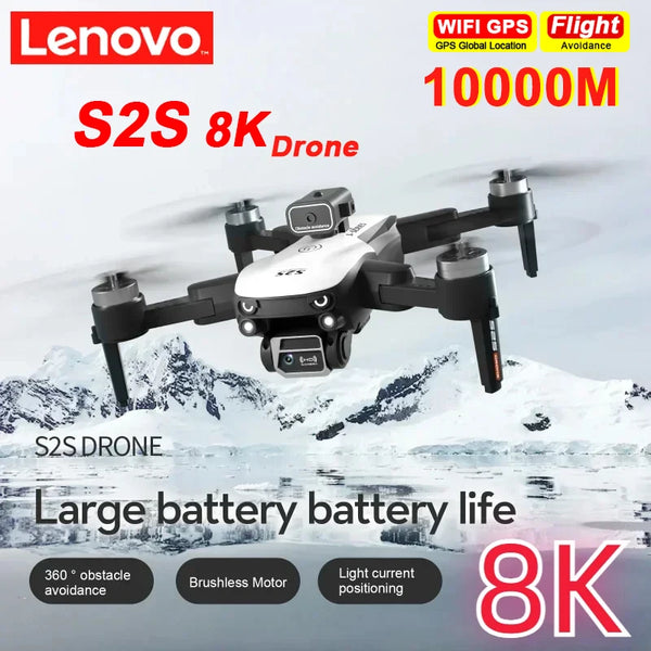 Lenovo HD S2S 8K Drone GPS Profesional HD Aerial Photography Dual-Camera Omnidirectional Obstacle Avoidance Drone Quadcopter