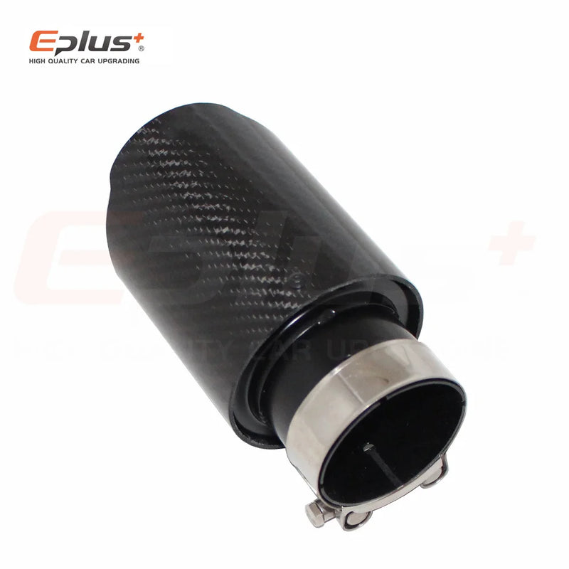 Car Carbon Fibre Glossy Exhaust System Muffler Pipe Tip Straight Universal Black Stainless Mufflers Decorations For Akrapovic