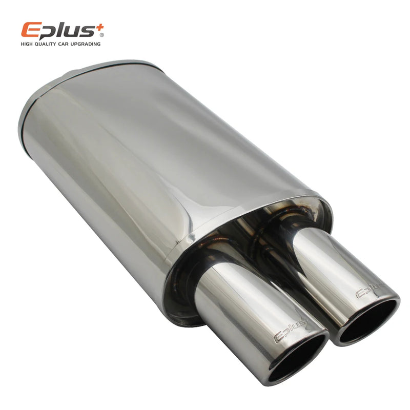 Car Accessories Exhaust Systems Muffler Pipe Polished Universal Stainless Steel Burned Blue Silver Silencer Double Export 63mm