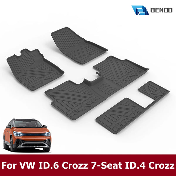 For Volkswagen ID.6 Crozz 7-seat All-Weather Car Floor Mats VW ID.4 Crozz 2023 2022 Trunk Mats Full Set Liner Non-Slip Odourless
