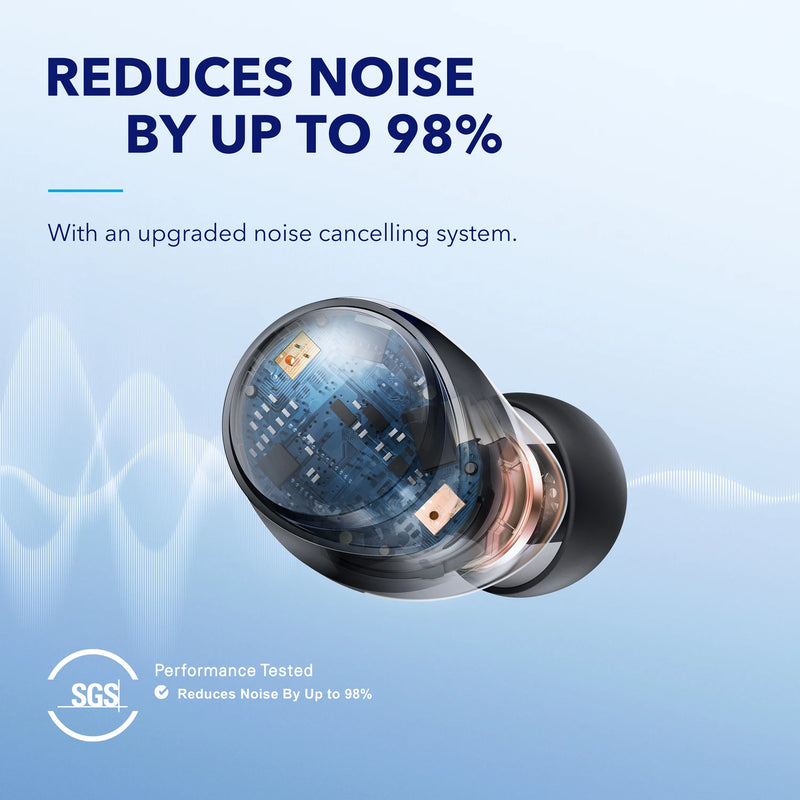 soundcore Anker Space A40 Adaptive Active Noise Cancelling Wireless Earbuds 50H Playtime Hi-Res Sound Comfortable Fit Wireless