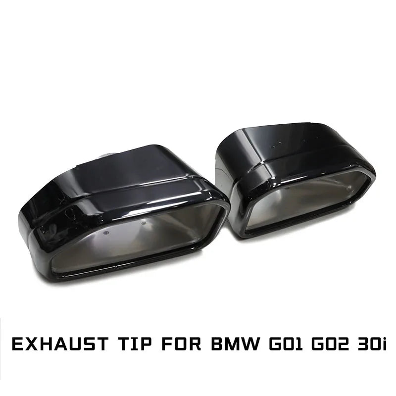Car Exhaust Tip For BMW X3 G01 X4 G02 30i 2022 Square Exhaust Pipe Black Muffler Tips Welding Exhaust System Nozzle X series