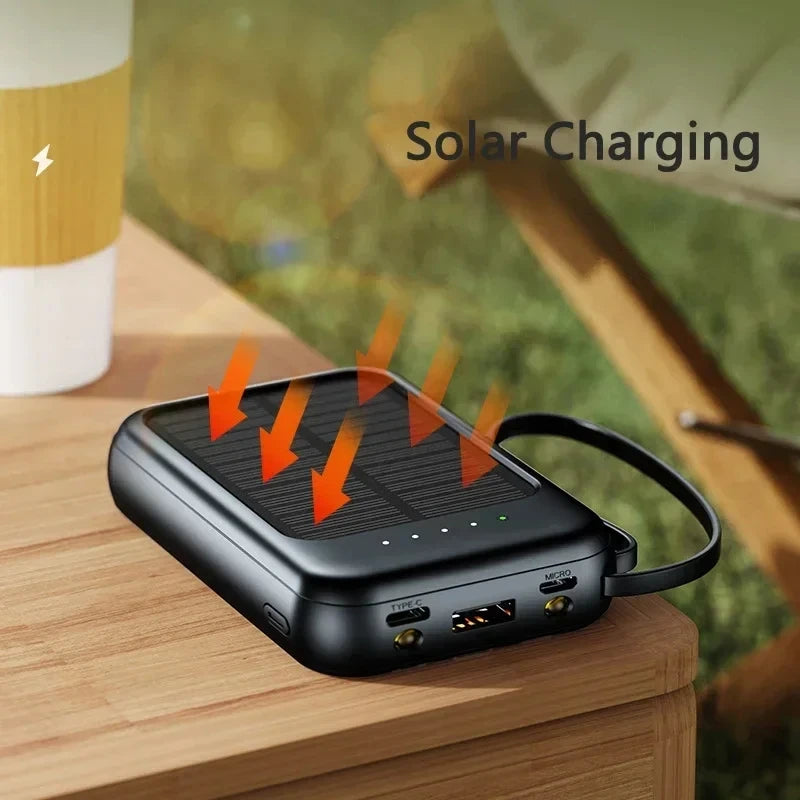 Xiaomi Original Power Bank 50000mAh Solar Charging Compact Portable Built-in Cable Power Bank Free Shipping Fast Shipping
