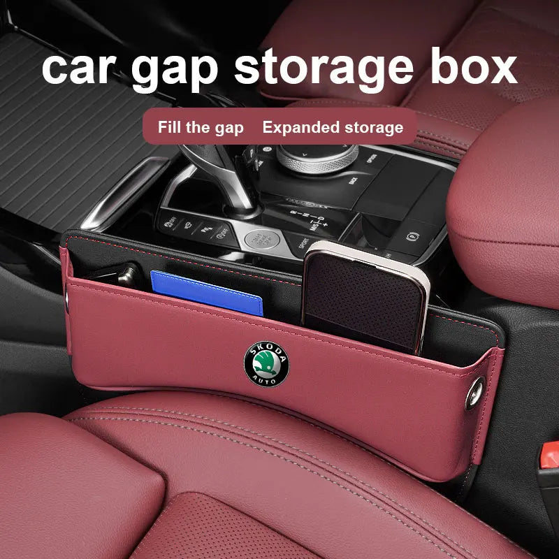 Car Seat Gap Filler Pockets Storage Box Gap Filler Seat Organiser For Skoda VRS Octavia SUPERB FABIA KAMIQ KAROQ KODIAQ RAPID