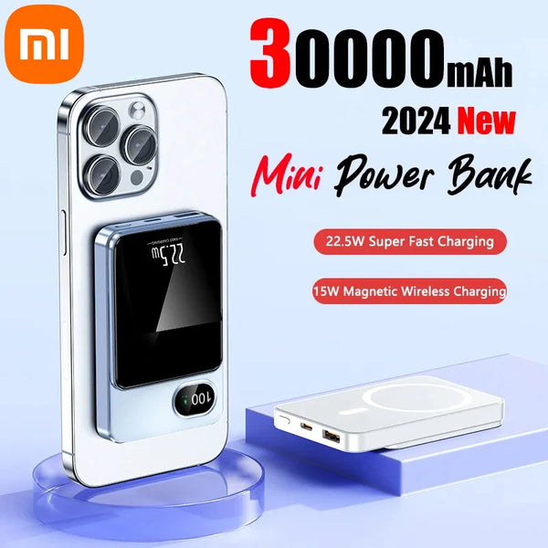 Xiaomi Original 30000mAh Wireless Magnetic Power Bank Magsafe Ultra Fast Charging Portable Large Capacity Phone Accessories