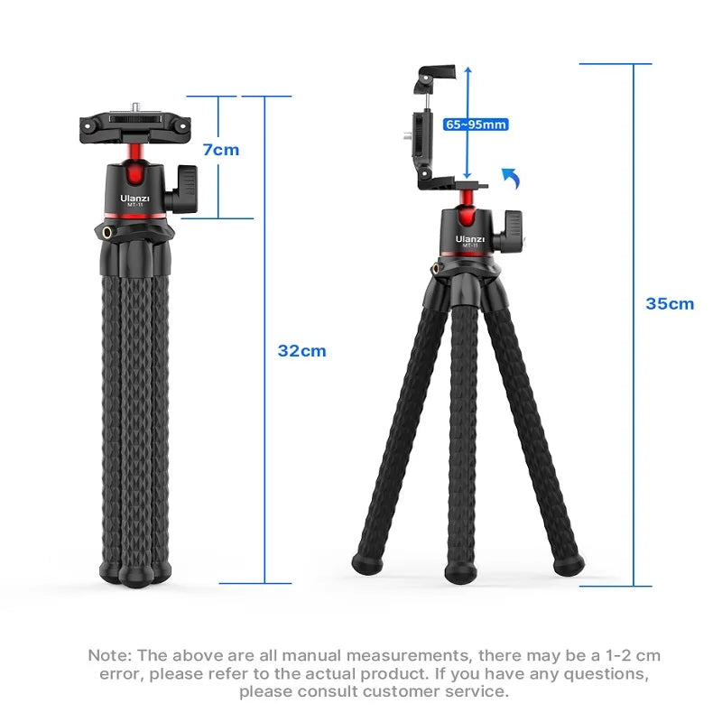 Ulanzi MT-11 Flexible Tripod For Phone DSLR Camera Stand With Remote Control Mini Octopus Legs For iPhone 13 14 Pro Max Holder