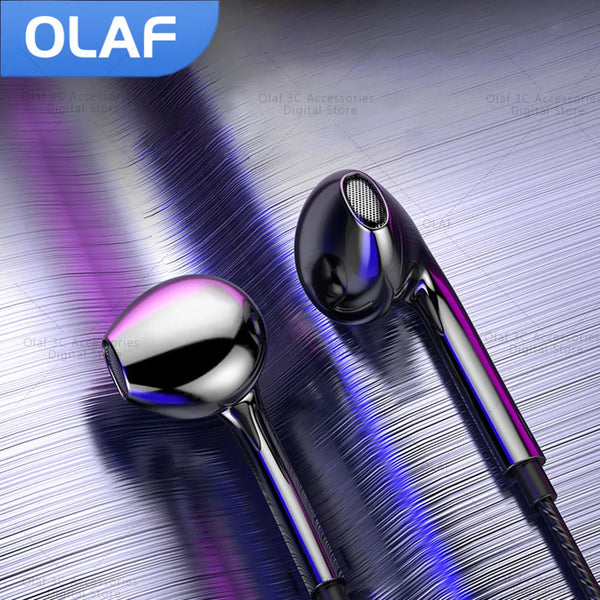 OLAF 3.5mm Wired Headphones In Ear Headset Wired Earphones with Microphone Bass Stereo Earbuds Sports In-line Control For Phones