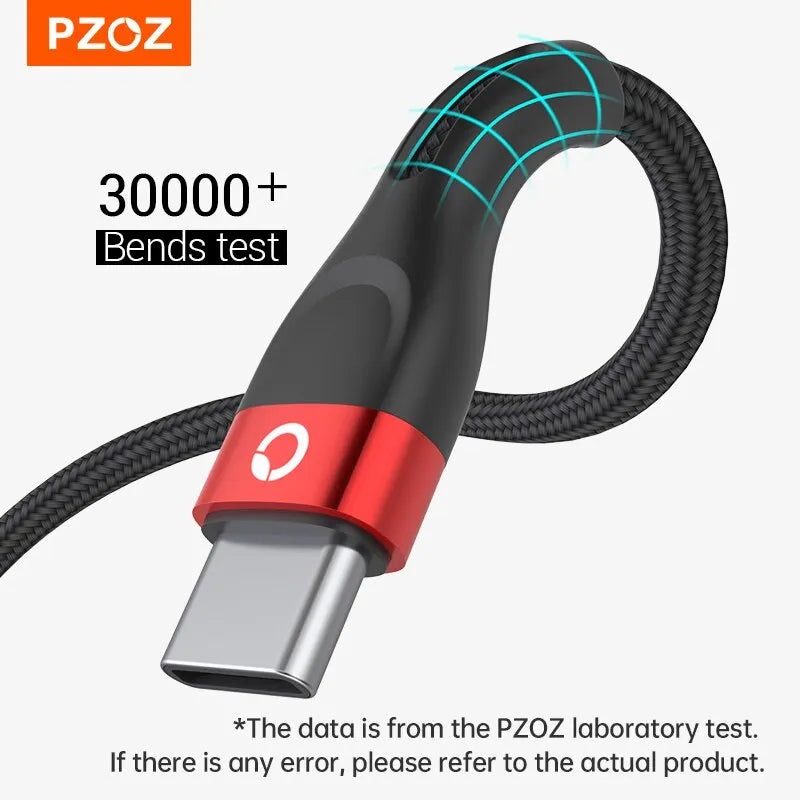 PZOZ USB Type C Cable Fast Charging Wire Cord USB C Cable For Samsung Xiaomi Mi Redmi Mobile Phone USBC TypeC Charger