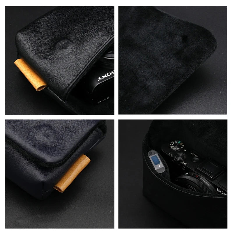 PU Leather Camera Soft Case Cover Bag for SONY ZV-1 ZV1 DSC-RX100 RX100 Mark VII VI V IV III II I M7 M6 M4 M3 HX99 HX95 HX90 H50