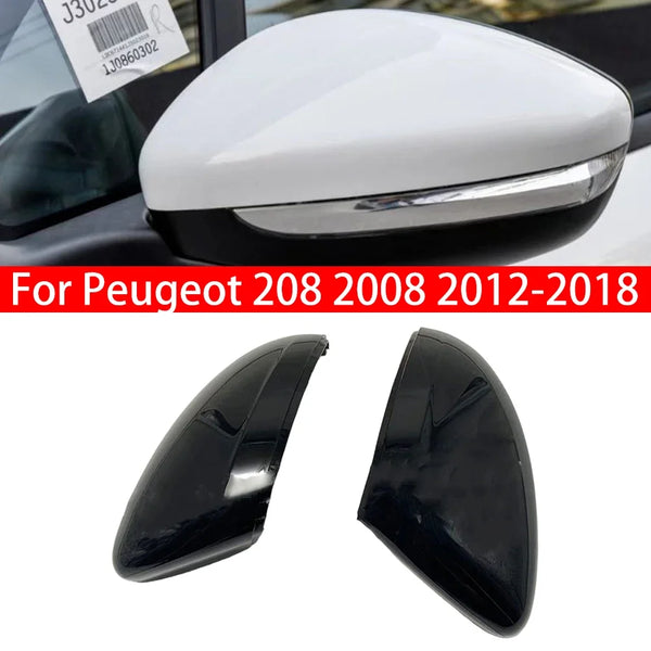 For Peugeot 208 2008 2012-2018 Citroen C3 2016 to 2020 Car Replacement Rearview Side Mirror Cover Wing Cap Exterior Case Trim