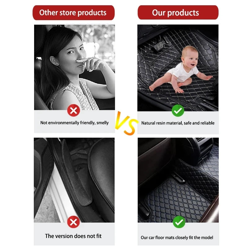 Car Floor Mats For Peugeot 208 A9 2012~2018 Carpets Luxury Leather Mat Durable Rugs Anti Dirty Pad Set Car Accessories 2013 2014