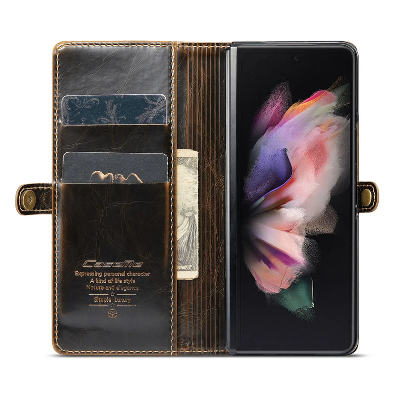 Full Protection Business Leather Case for Samsung Galaxy Z Fold3 Fold 5 4 Fold5 Fold4 Fold 3 5G Zfold4 Card Pocket Phone Cover