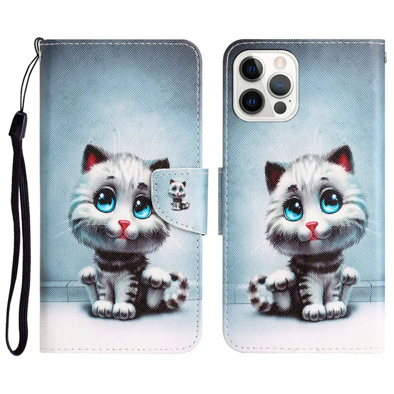 Redmi12 Leather Case For Xiaomi Redmi 12 Flip Wallet Card Slot Holder Fashion Cartoon Painted Phone Book Cover