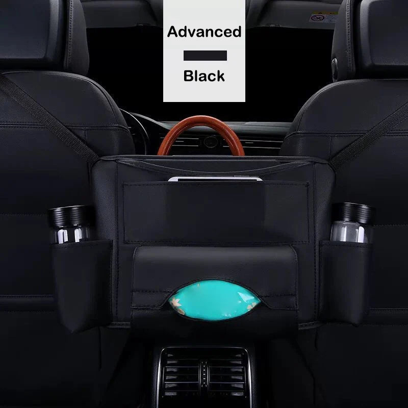 Car Net Pocket Handbag Seat Organiser Holder Purse Document Leather Car Purse Holder Between Seats Large Capacity Car Organizer