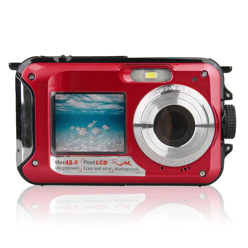 48MP Underwater Waterproof Digital Camera Dual Screen Video Camcorder Point and Shoots Digital Camera DQ-Drop