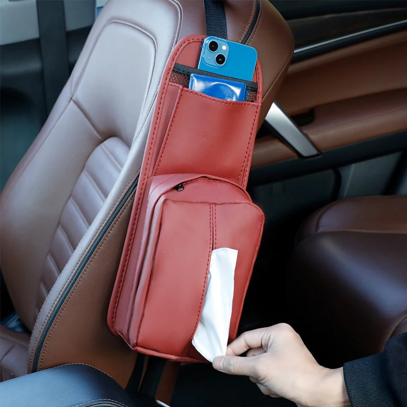 Car Seat Side Organiser Car Item Organiser Seat Side Hanging Bag Car Tissue Box Card Holder