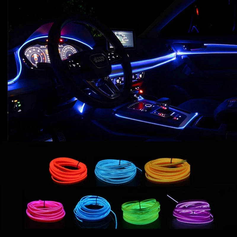 Car LED Light Interior Ambient LED Strip with USB Cigarette Lighter Backlight Auto Atmosphere Decorative Lamp Car Accessories